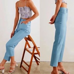 Aritzia Wilfred Leather Pants - Light Blue, Size 4